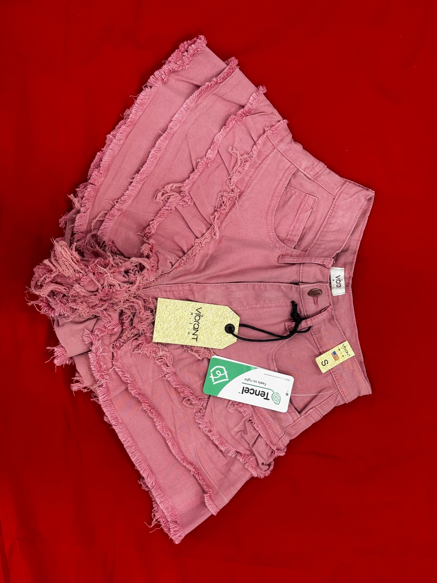 Pink denim short