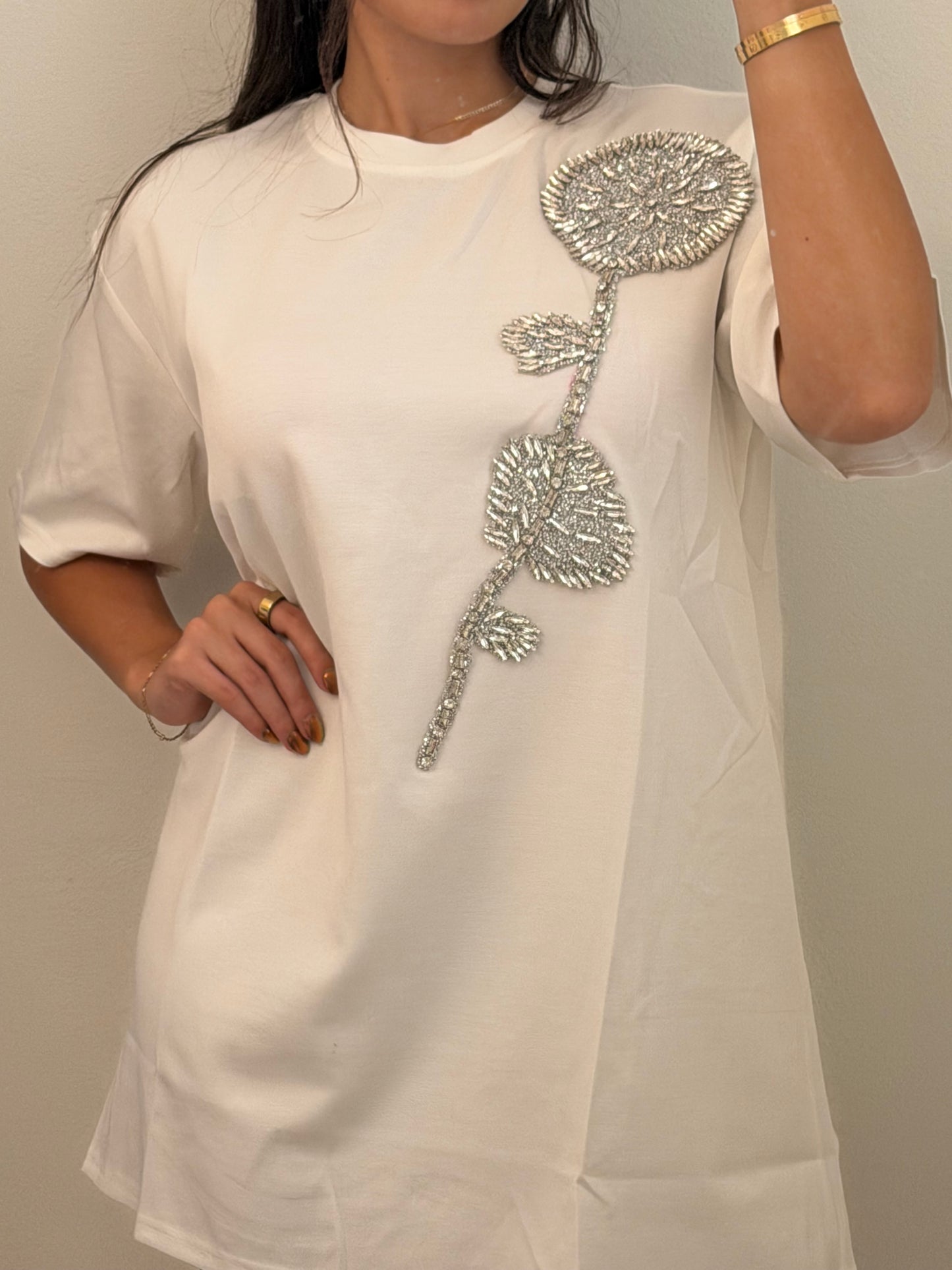 BEDAZZLED TSHIRT DRESS