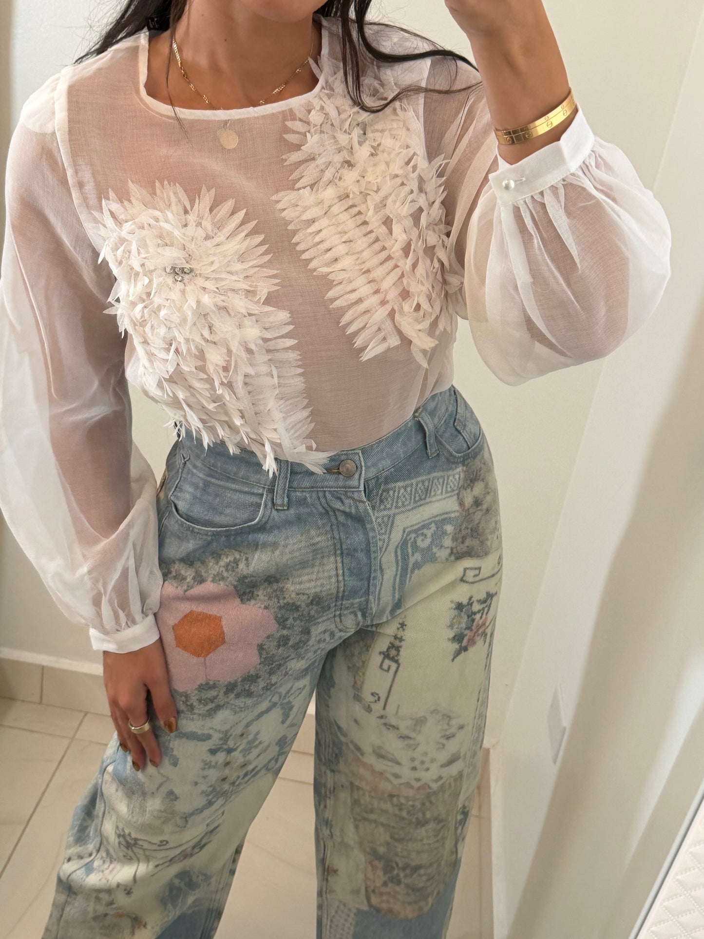 SHEER FLORAL TOP