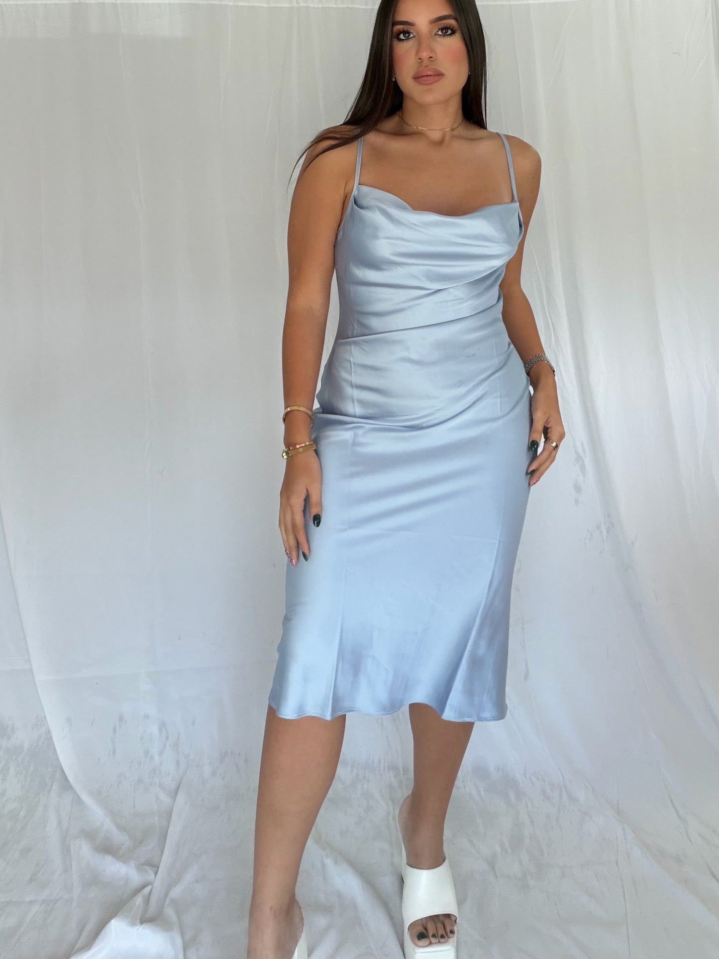 Satin midi dress