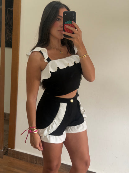 Ruffled short set