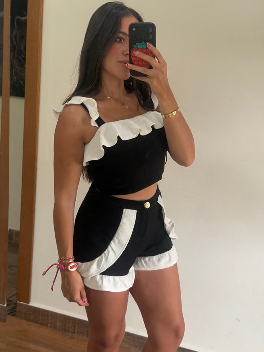 Ruffled short set