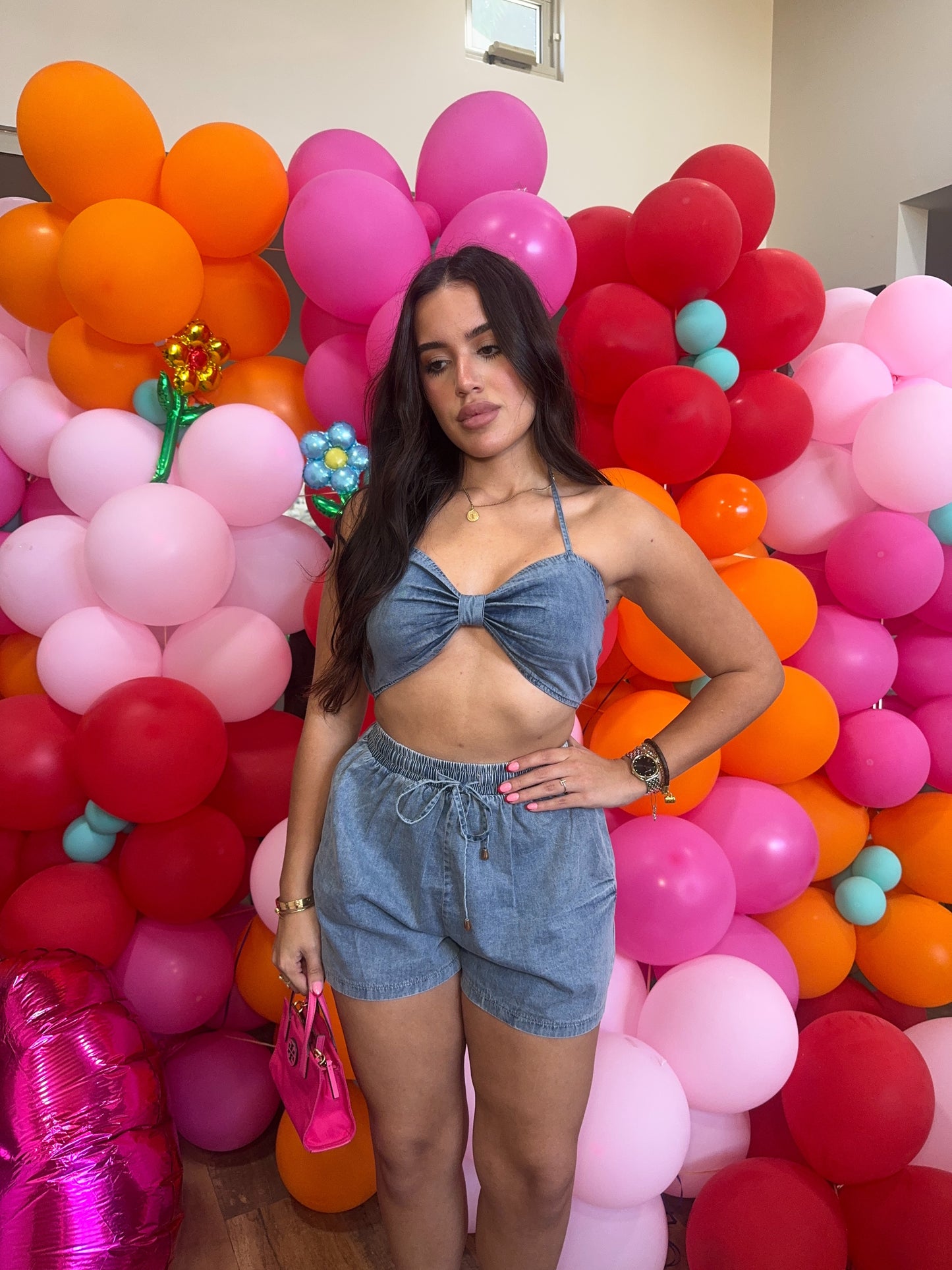 Denim Crop Set