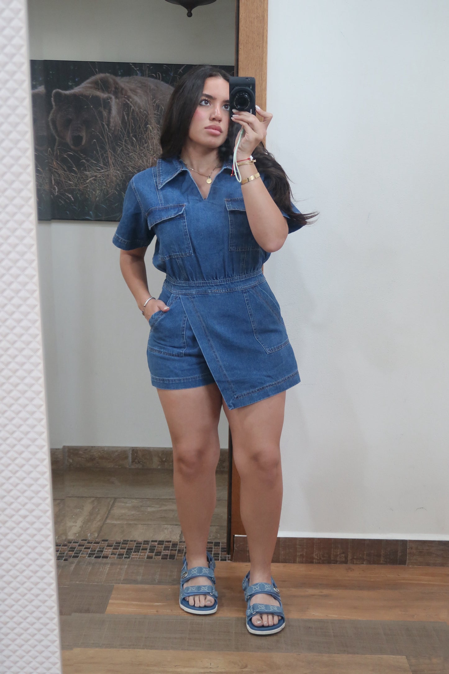 DENIM SKORT ROMPER