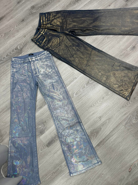 Metallic Denim Pant