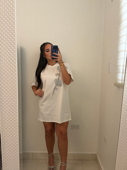 BEDAZZLED TSHIRT DRESS