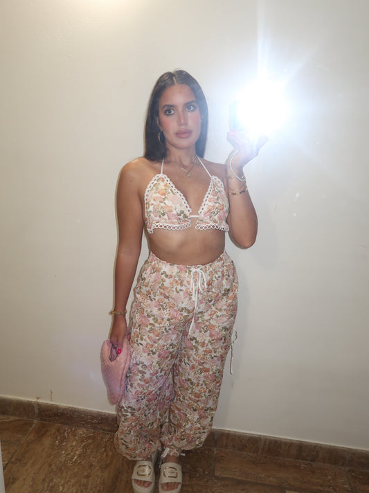 Floral Print Cargo Set