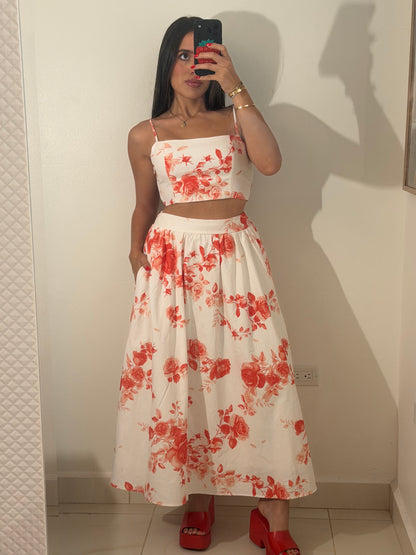 Rose skirt set