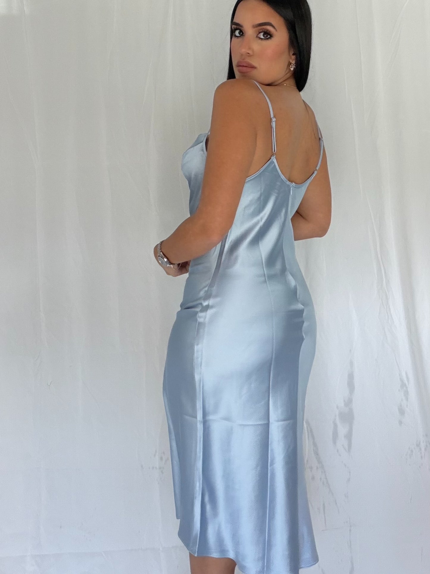 Satin midi dress