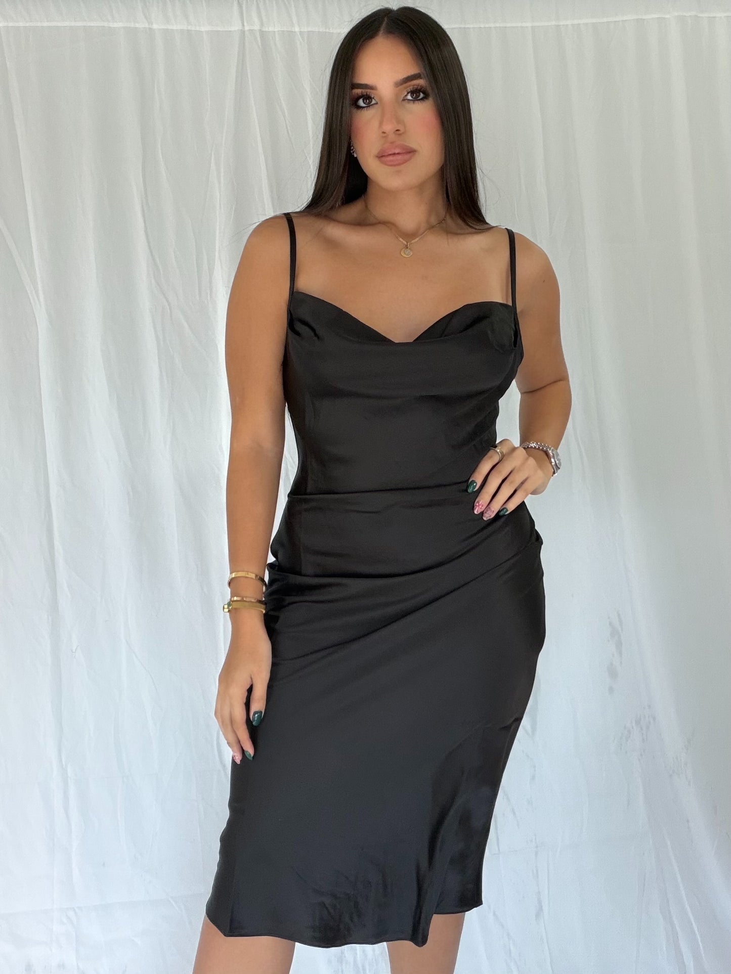 Satin midi dress