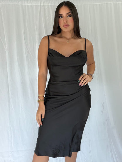 Satin midi dress
