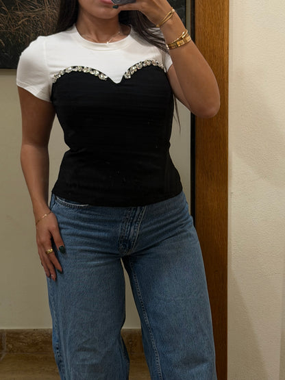 RHINESTONE CORSET TOP