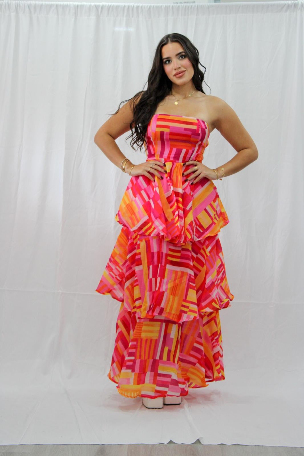 Sunset Ruffled Dress