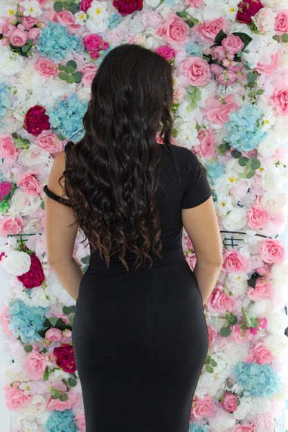 Black on black dress
