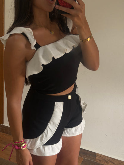 Ruffled short set