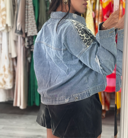 Animal Print Denim Jacket