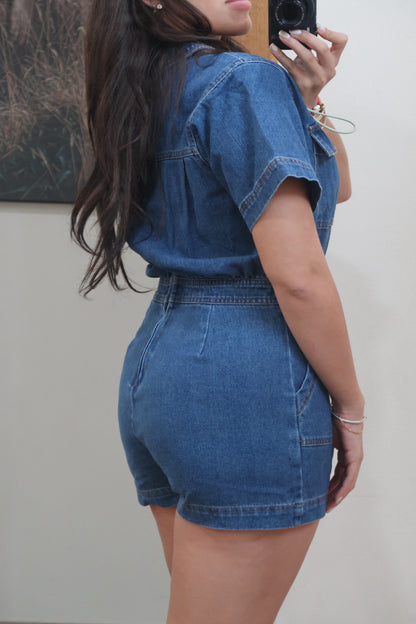 DENIM SKORT ROMPER