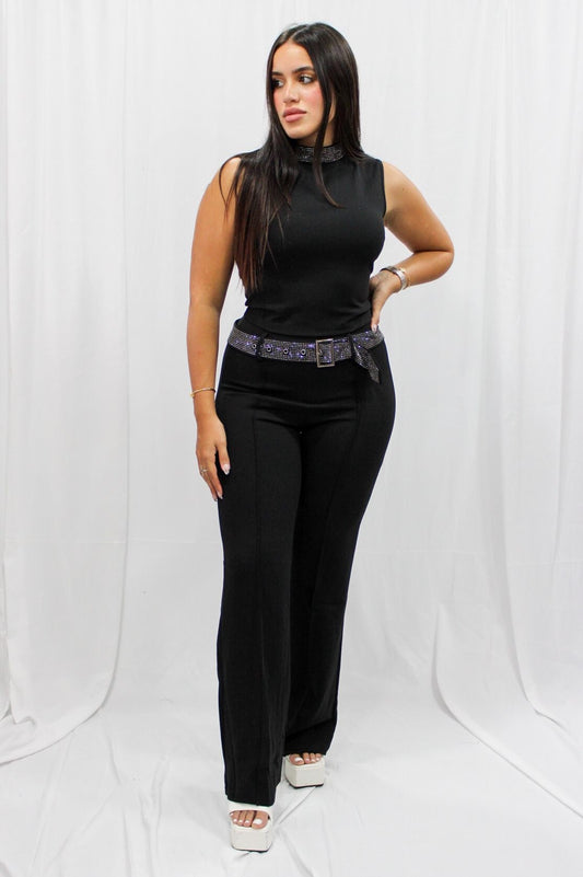 Rhinestone Belted Set