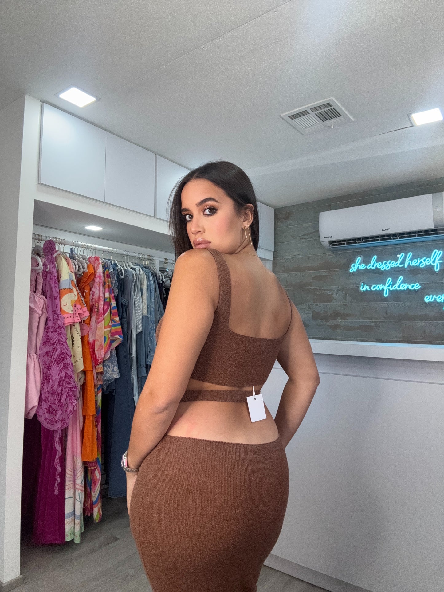 Knit cut out dress