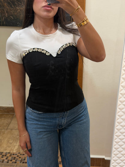 RHINESTONE CORSET TOP