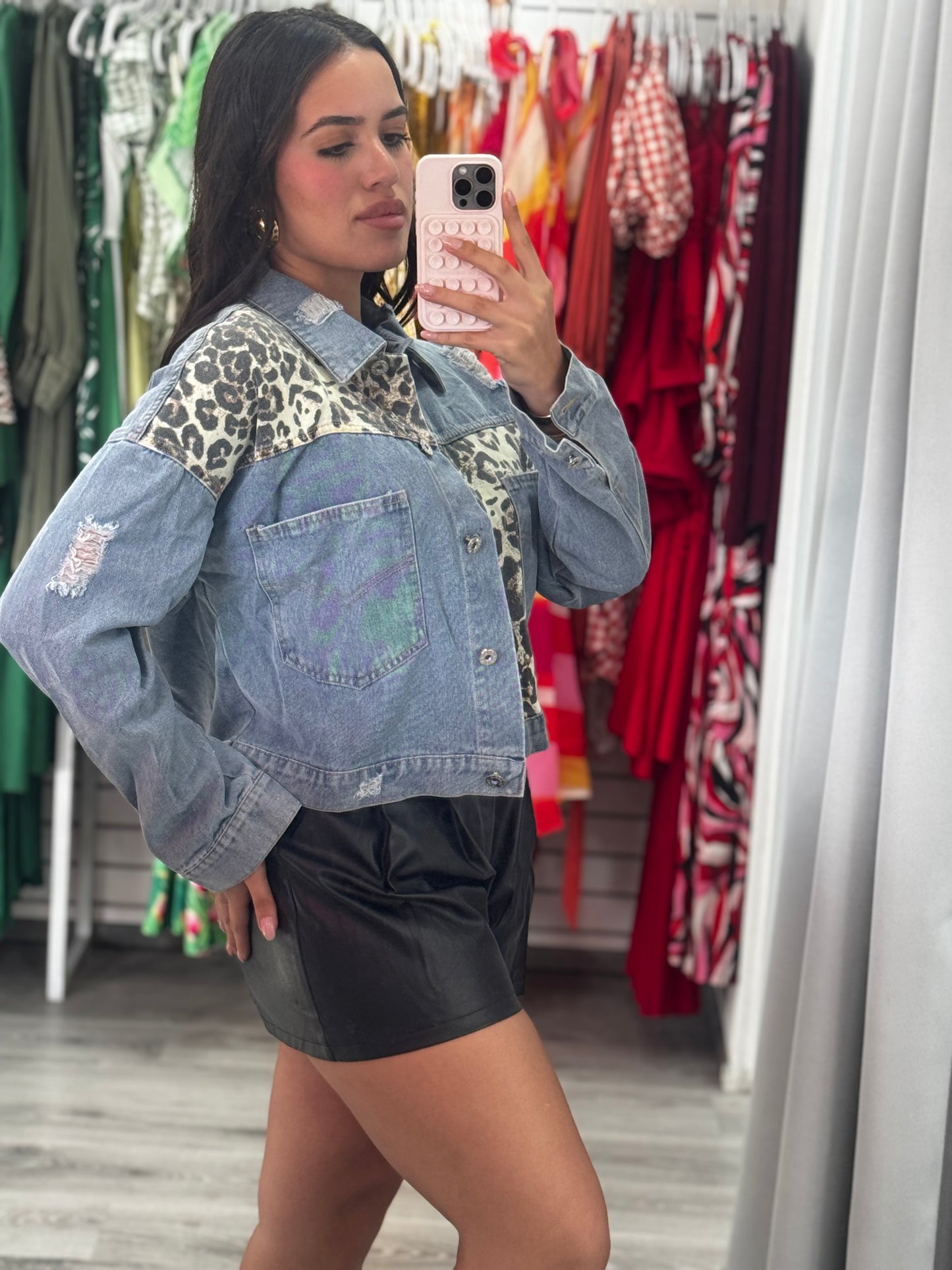 Animal Print Denim Jacket