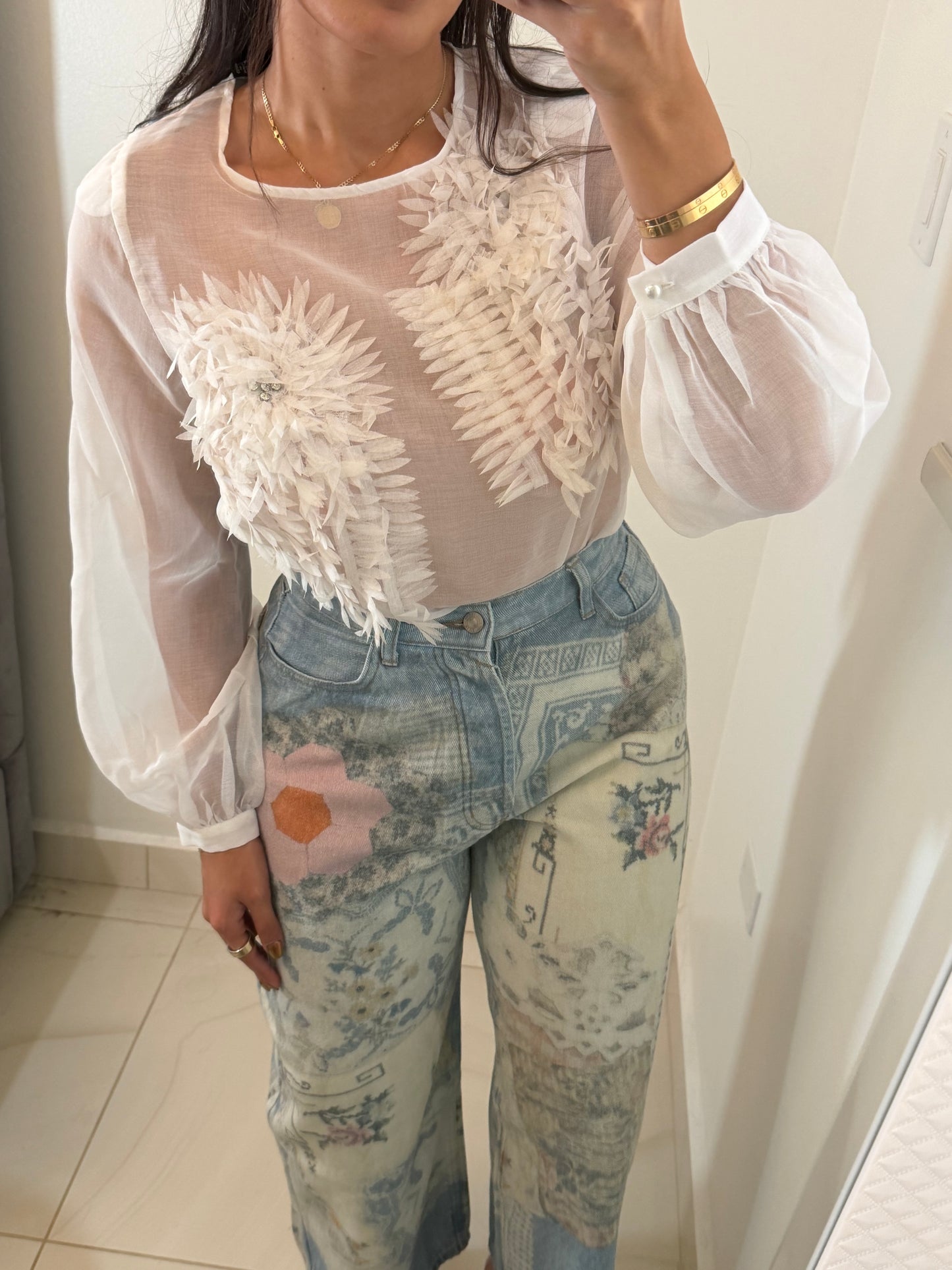 SHEER FLORAL TOP