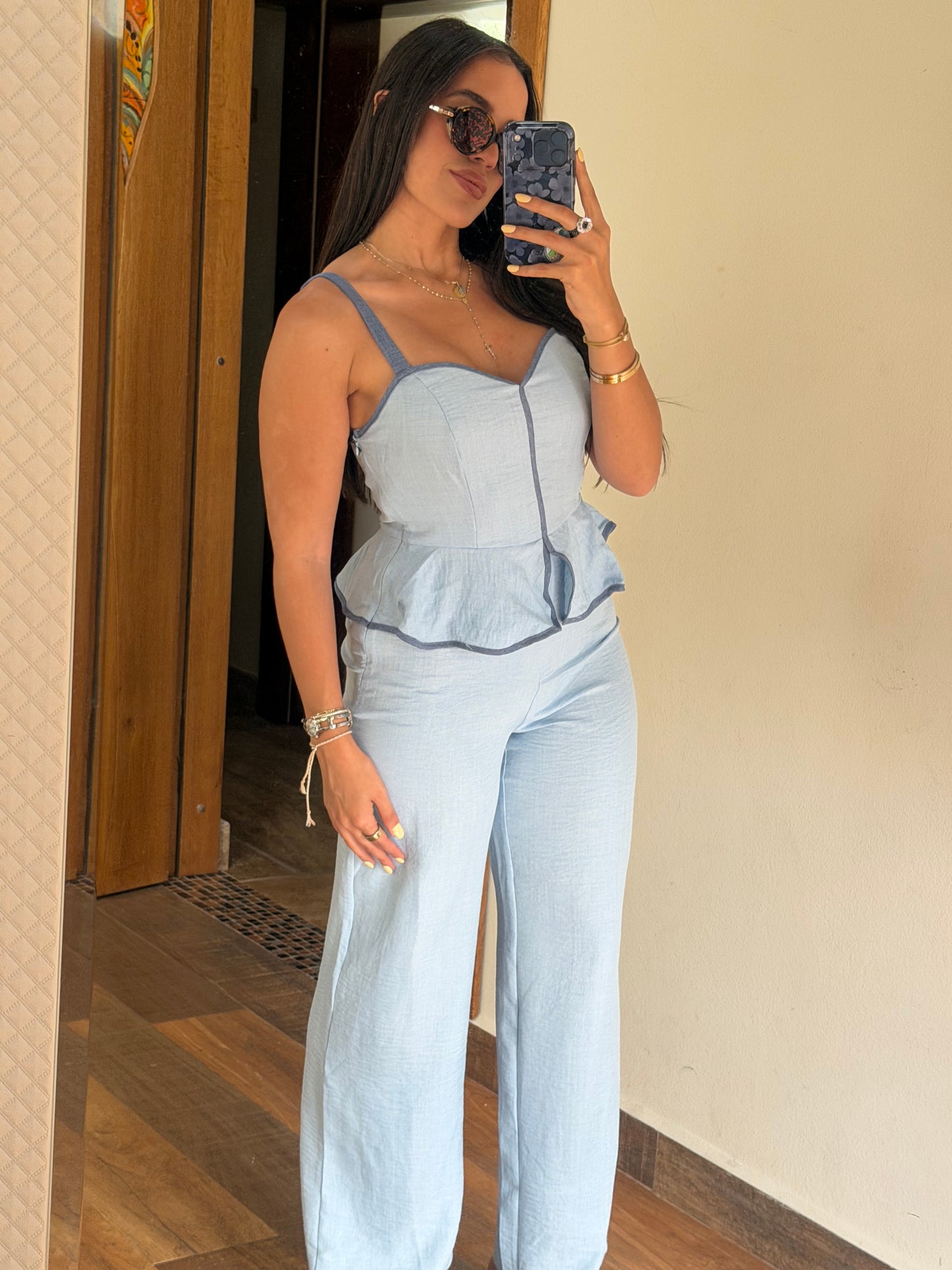 Sky blue jumpsuit