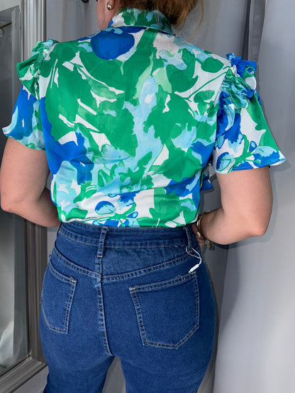 Two tone embellished top