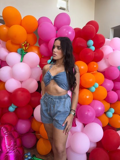 Denim Crop Set