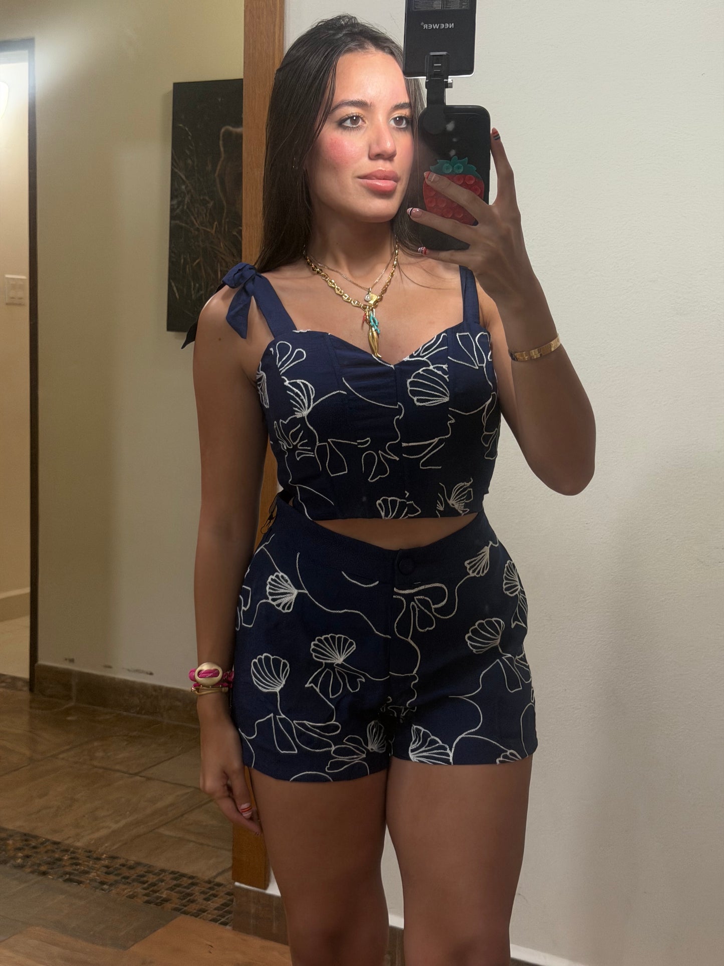 Embroidered corset set