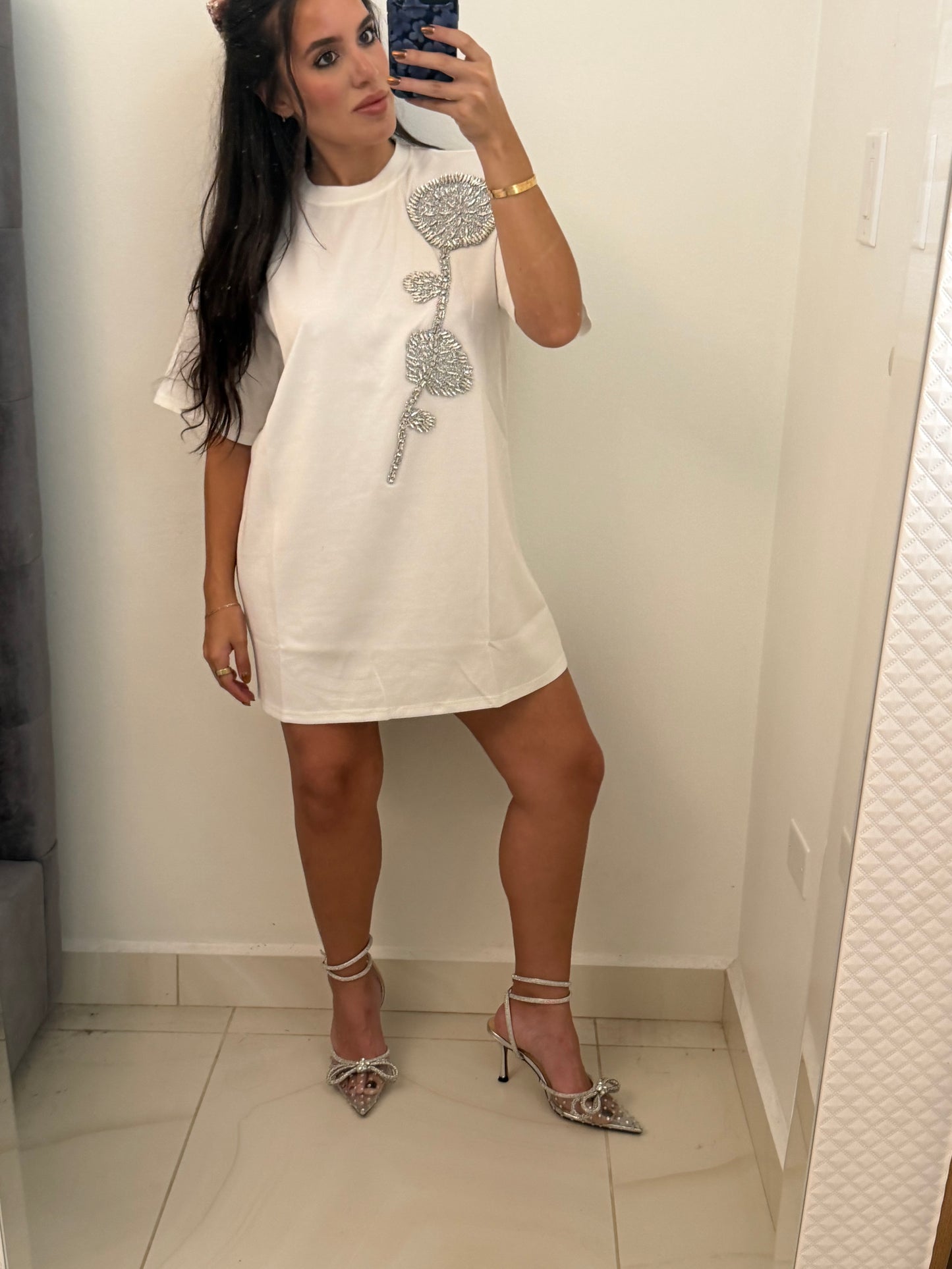 BEDAZZLED TSHIRT DRESS