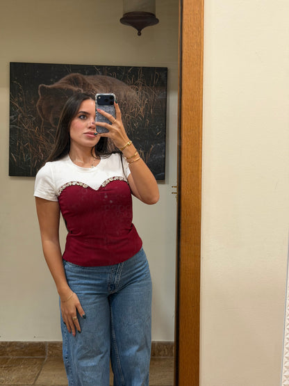 RHINESTONE CORSET TOP