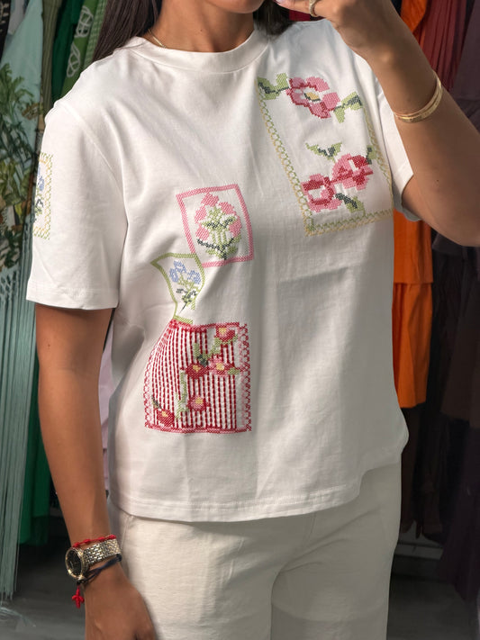 Embroidered detail top