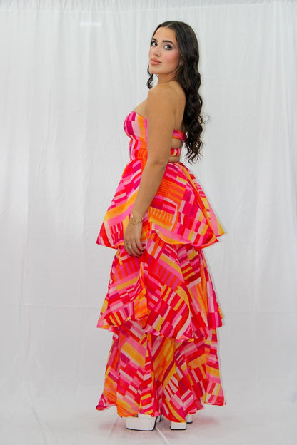 Sunset Ruffled Dress