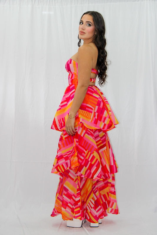 Sunset Ruffled Dress