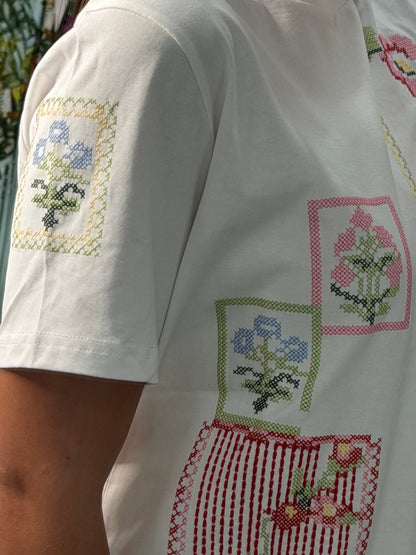 Embroidered detail top