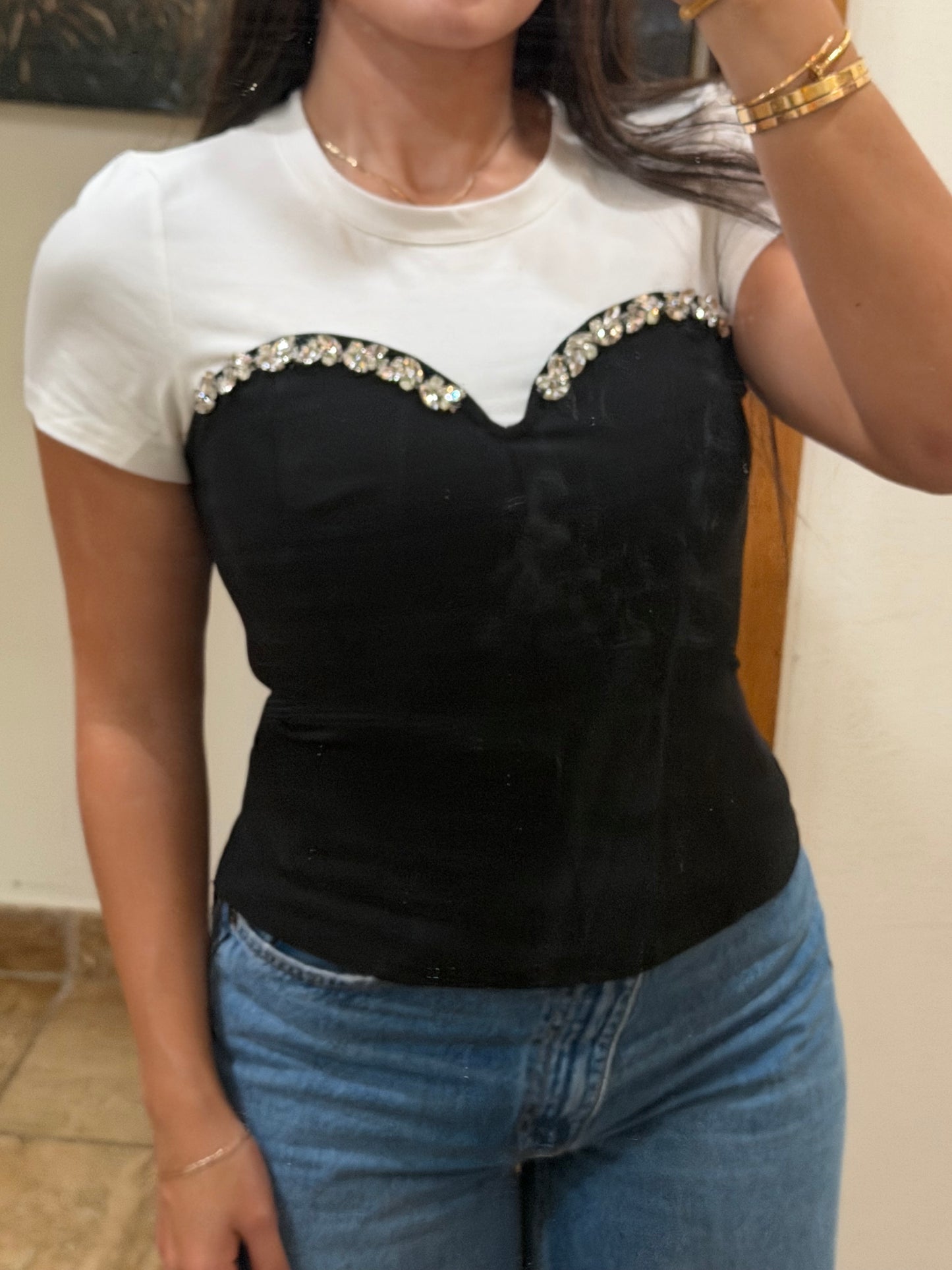 RHINESTONE CORSET TOP