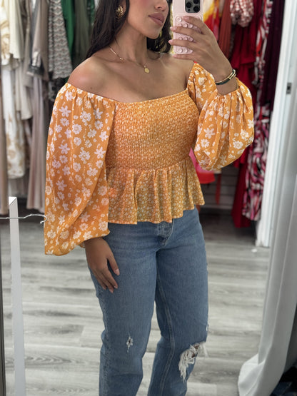 Yellow Floral Top