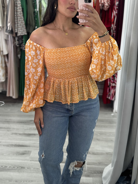 Yellow Floral Top