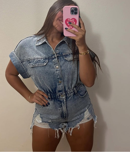 Denim romper