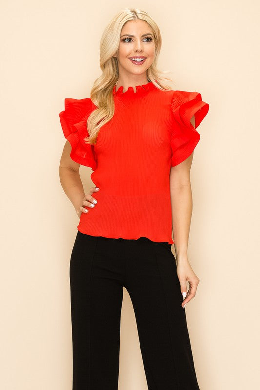 Frilled Pleats Top