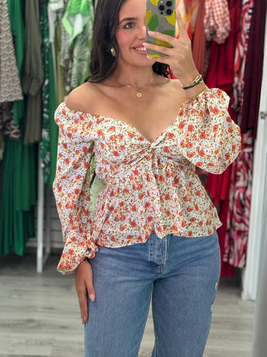 Floral off shoulder top
