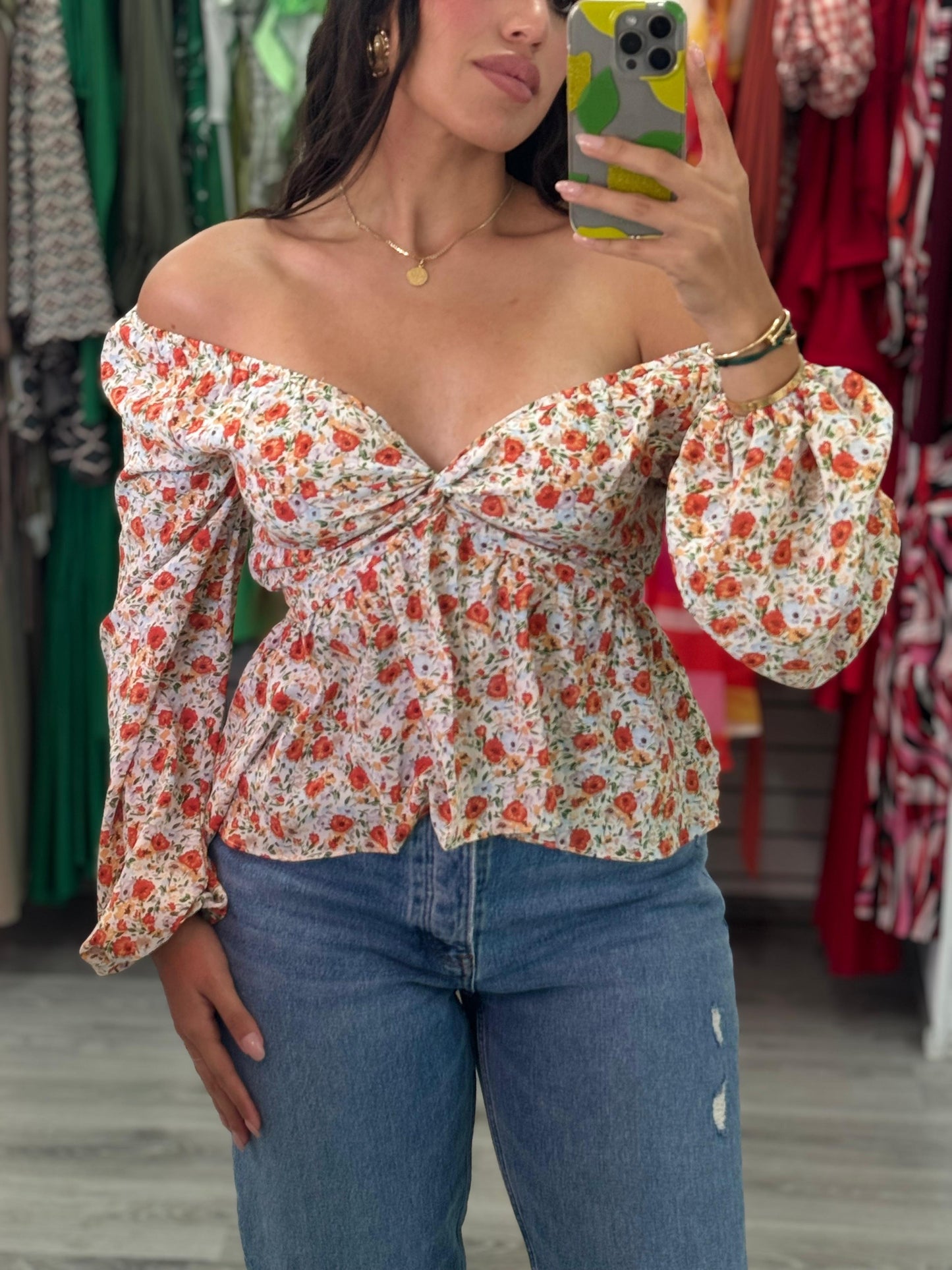 Floral off shoulder top