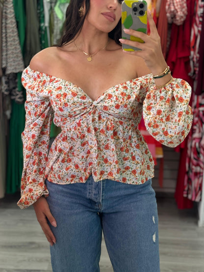 Floral off shoulder top