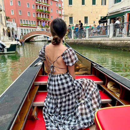 Black Gingham dress