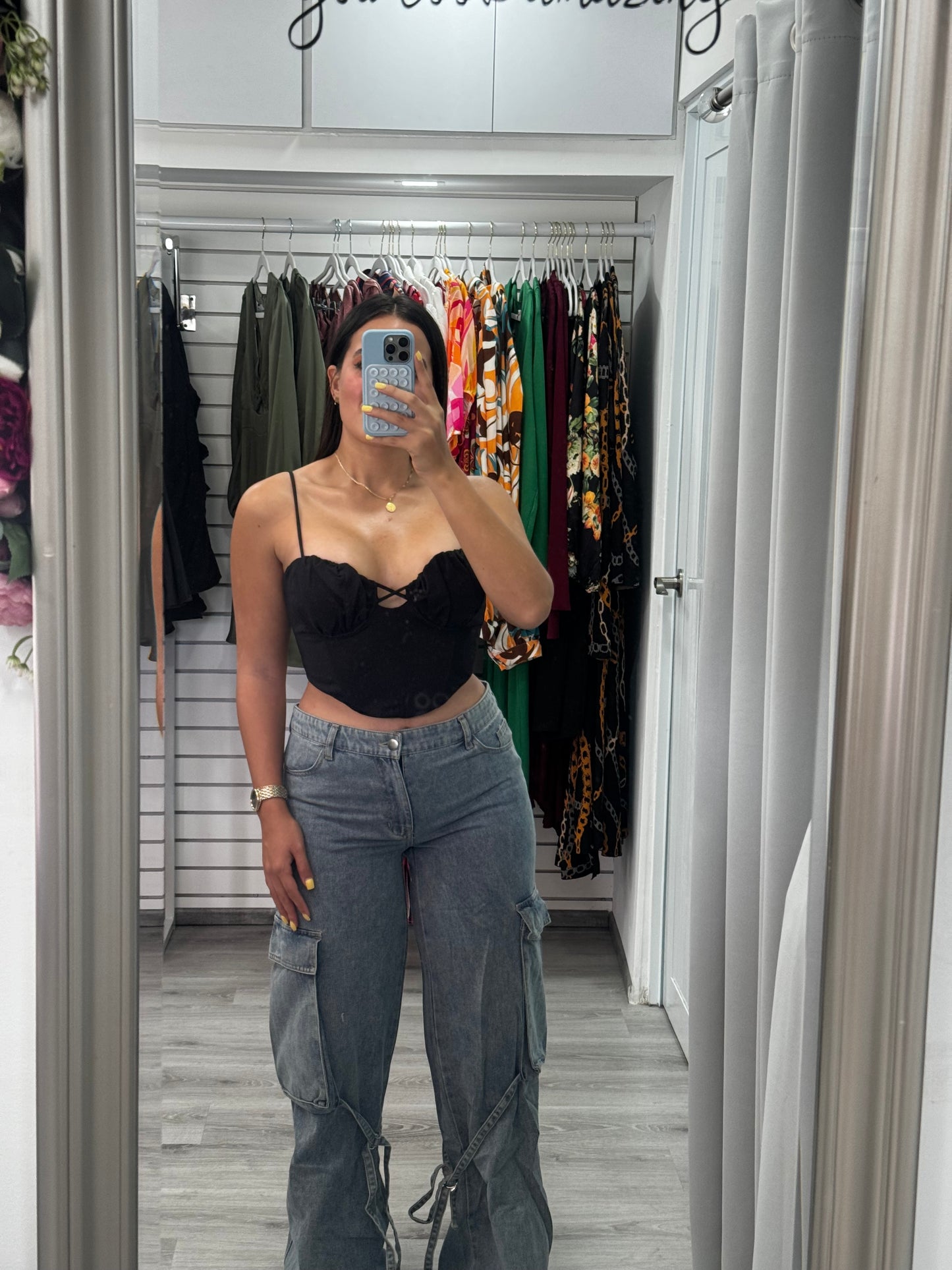 Denim Cargo Pants